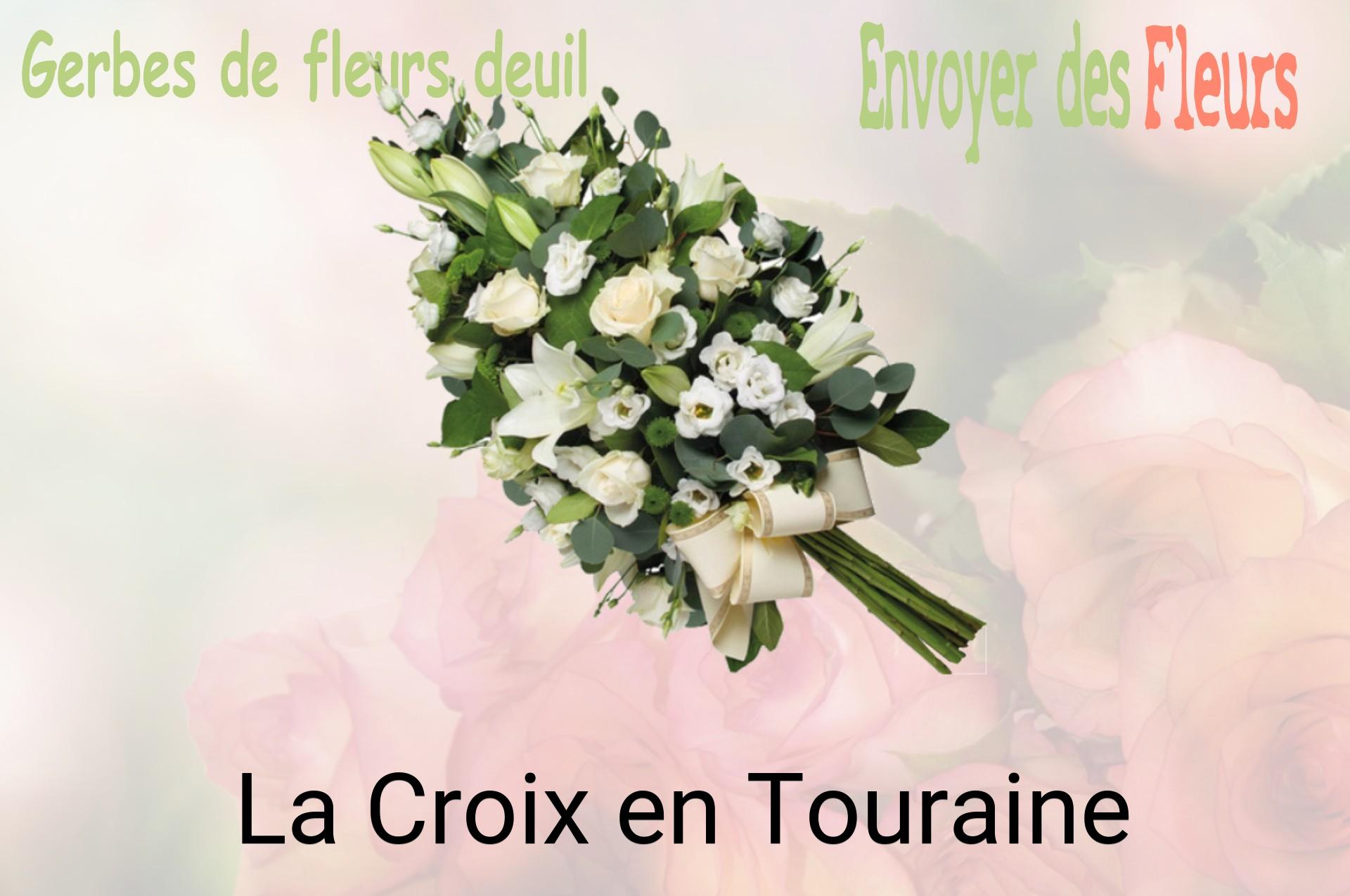 Gerbe de fleurs de deuil livrée à La Croix-en-Touraine